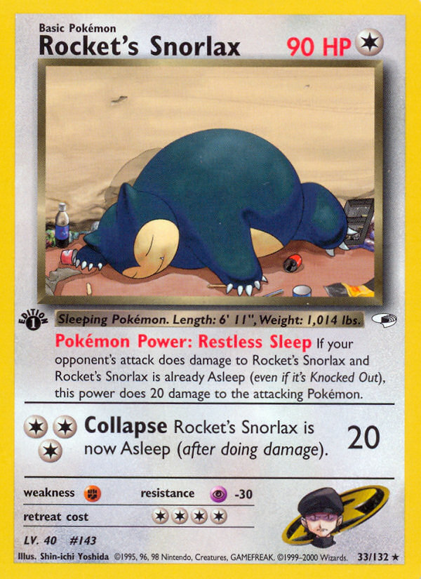 Rocket's Snorlax (33/132) [Gym Heroes 1st Edition] | Black Swamp Games
