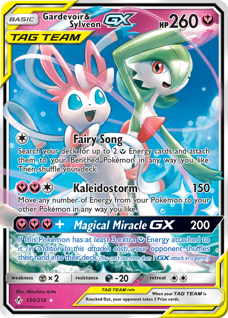 Gardevoir & Sylveon GX (130/214) [Sun & Moon: Unbroken Bonds] | Black Swamp Games