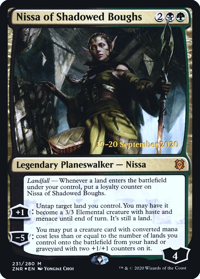 Nissa of Shadowed Boughs  [Zendikar Rising Prerelease Promos] | Black Swamp Games