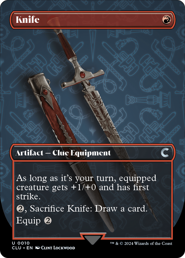 Knife (Borderless) [Ravnica: Clue Edition] | Black Swamp Games